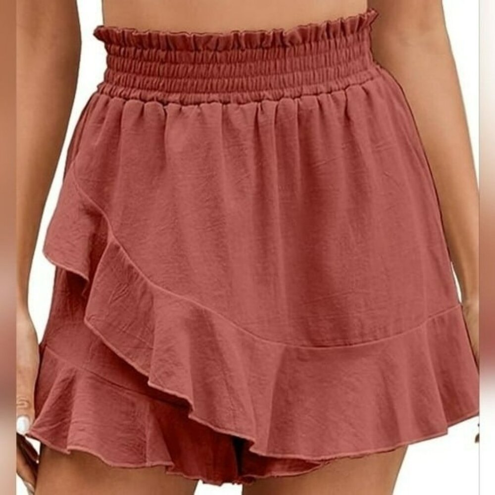 Nagoo womens ruffle rust skort NWT large